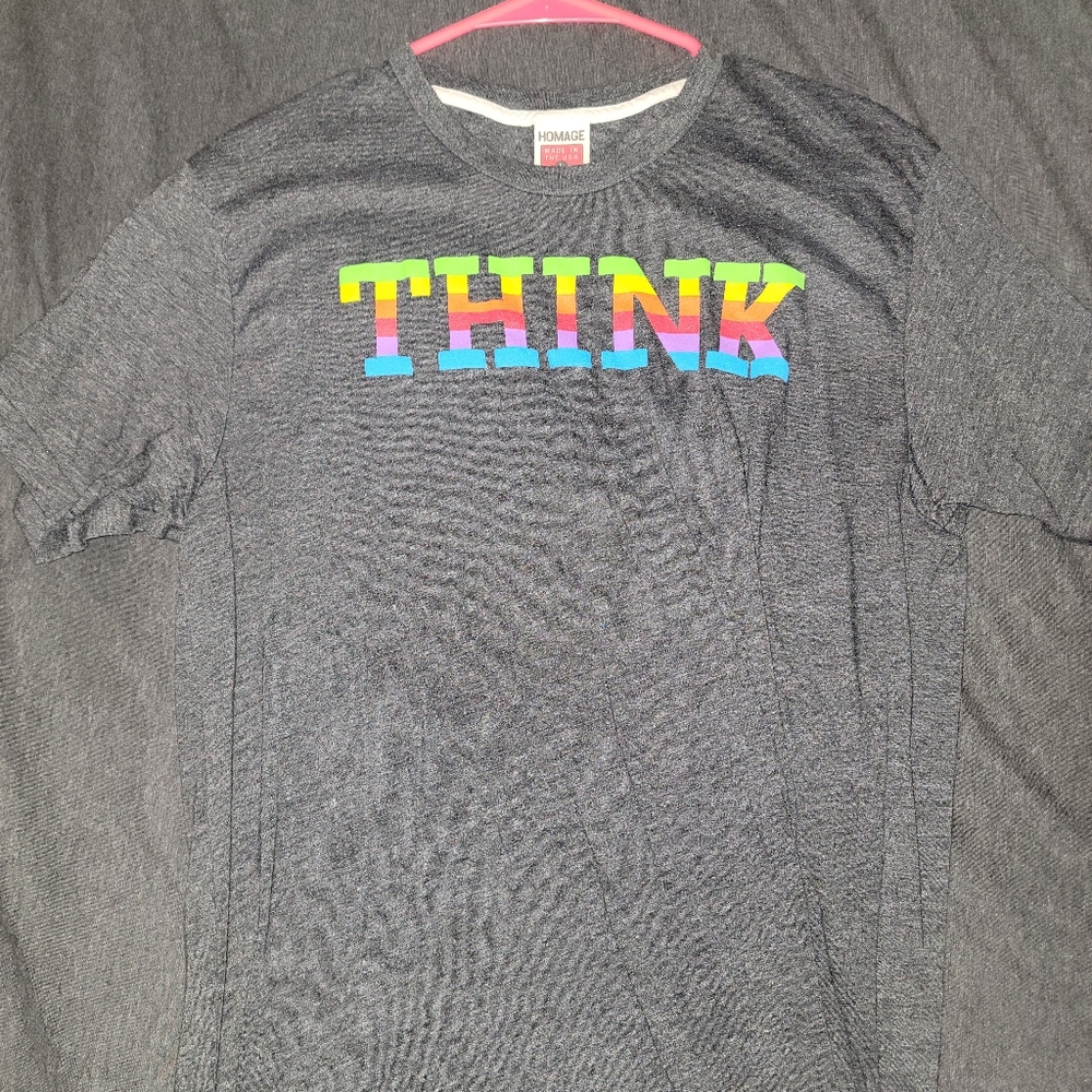 Homage Rainbow Think T-Shirt - Large - Grey